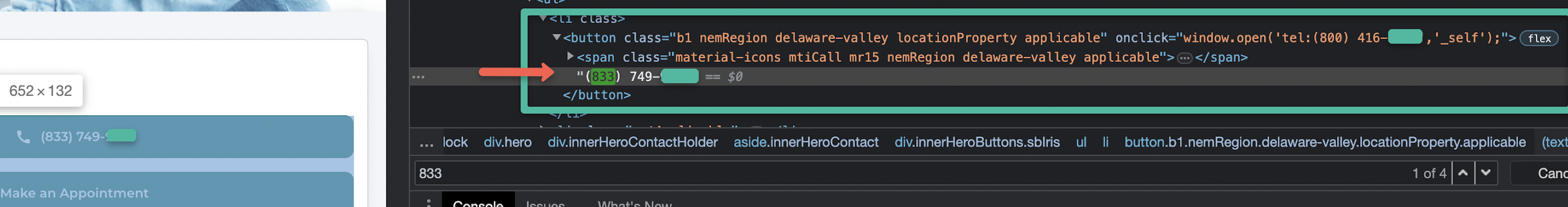 Mobile Dialer Displaying Hardcoded Number