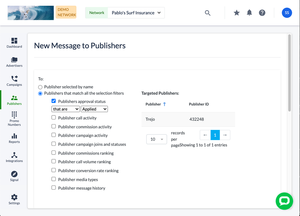 Email Advertisers and Publishers