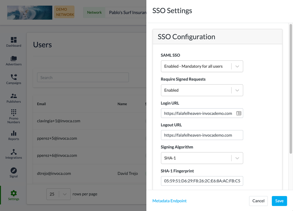 SAML SSO Setup