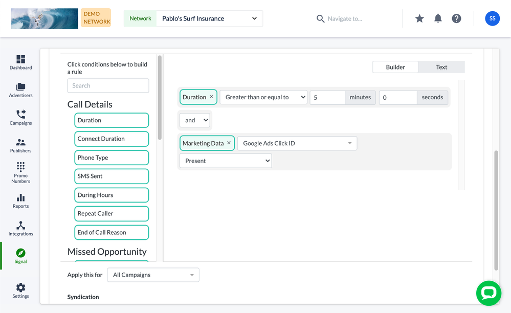 Using Signal Builder