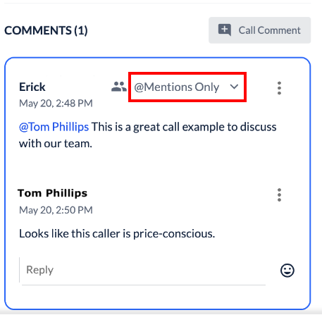 Commenting on Calls