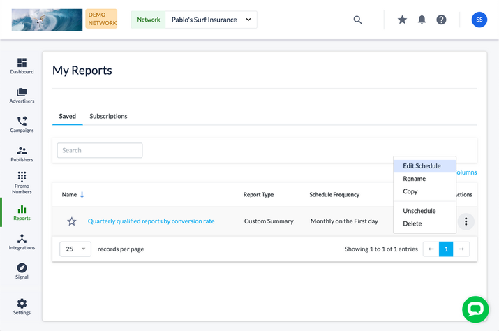 Scheduling Reports