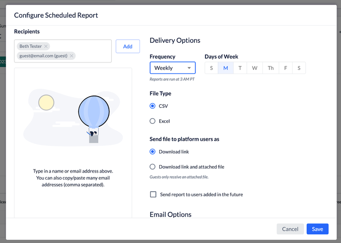 Scheduling Reports