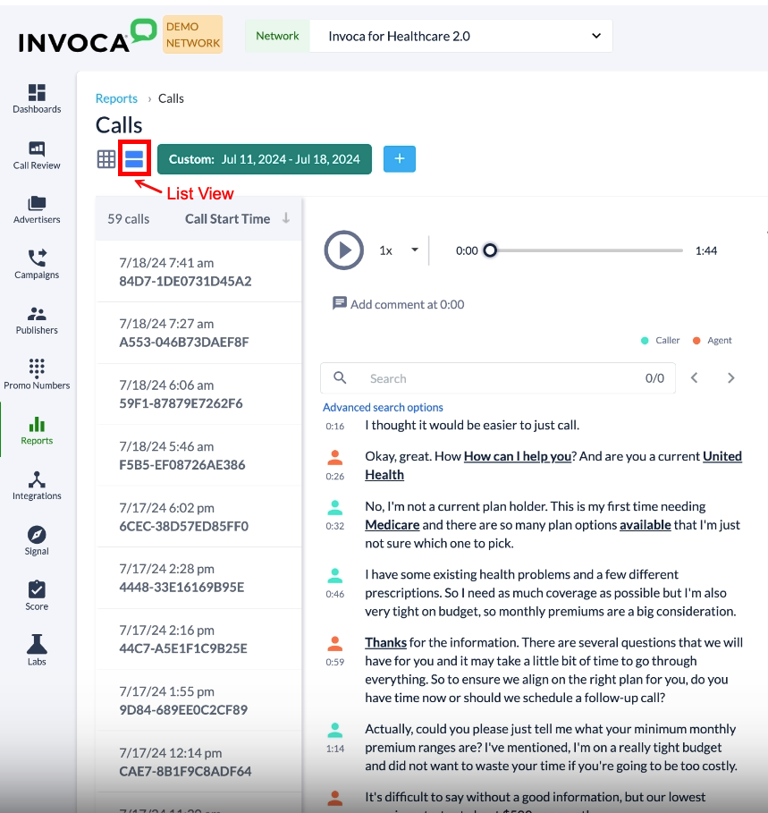 Call Review: Recordings & Transcripts